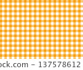 橙色方格圖案背景無縫織物紋理 137578612