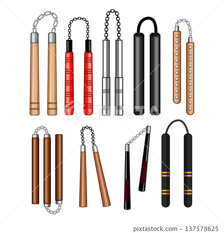 Nunchaku martial arts training weapons various styles collection Nunchaku martial arts training weapons various styles collection 137578625