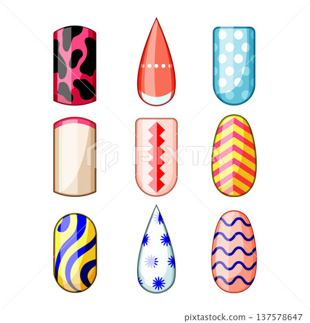 Artificial nails diverse designs and shapes Artificial nails diverse designs and shapes 137578647
