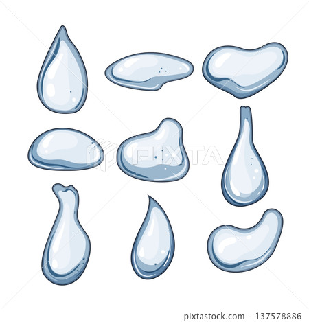 water drops set cartoon vector illustration water drops set cartoon vector illustration 137578886