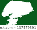 White hand brushstroke paint texture on green background 137579391