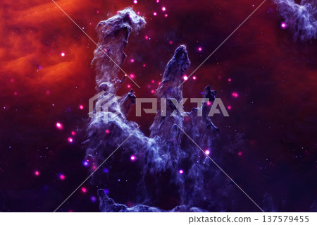 Pillars of creation in vibrant color. Elements of this image furnished by NASA Pillars of creation in vibrant color. Elements of this image furnished by NASA 137579455