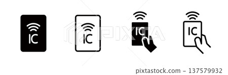 IC card, cashless icon IC card, cashless icon 137579932