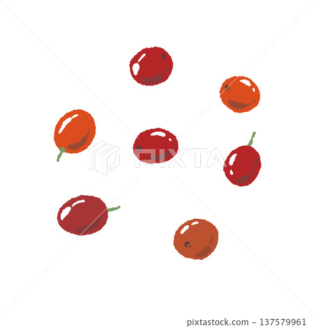 咖啡櫻桃（紅色水果）插圖 137579961