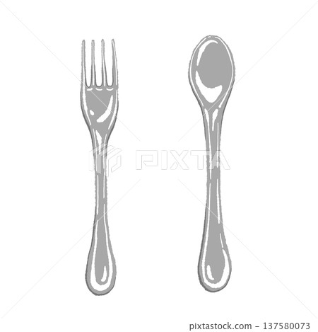Fork and spoon cutlery set Fork and spoon cutlery set 137580073