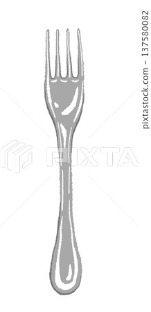 銀餐叉的插圖 137580082