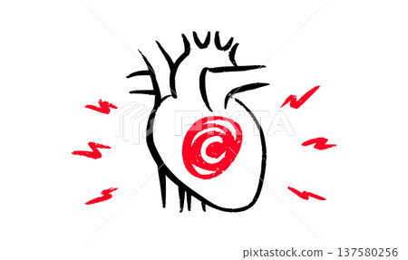 Human heart sketch 137580256