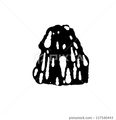 Monochrome silhouette of wasabi paste 137580443