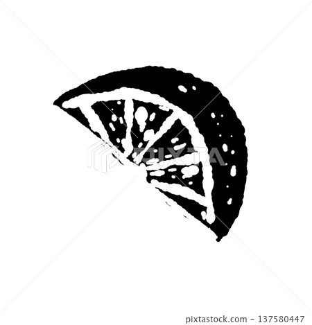 Monochrome silhouette of sudachi wedges (different angle) 137580447