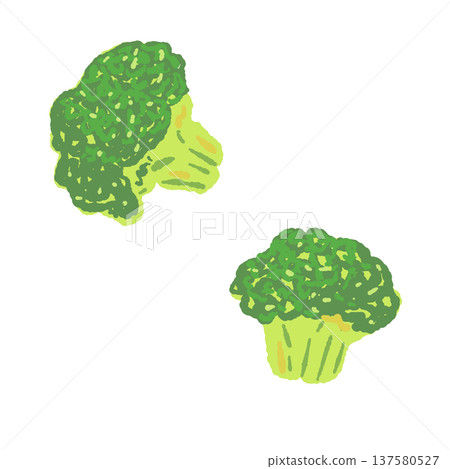 Illustration of boiled broccoli (a side dish for steak) 137580527