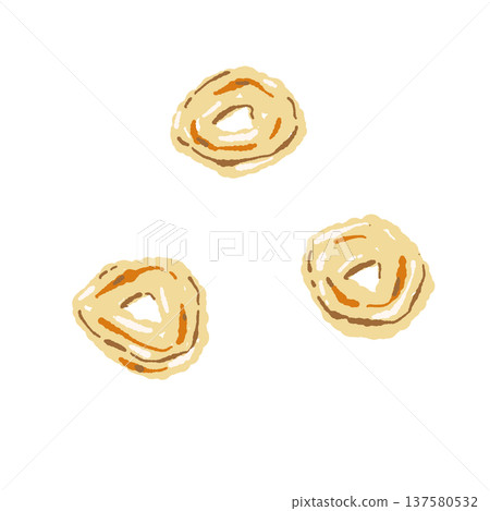 Illustration of garlic chips served with steak Illustration of garlic chips served with steak 137580532
