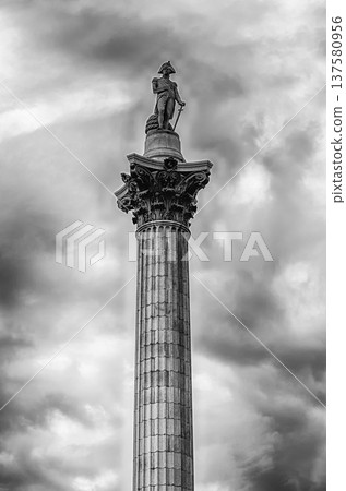 Nelson's Column in Trafalgar Square, London, England, UK 137580956