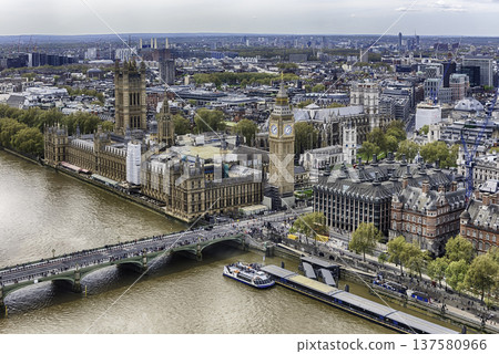 Westminster Bridge, Big Ben and the Parliament, London, England, UK 137580966