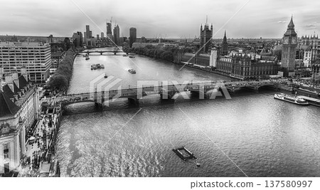 Westminster Bridge, Big Ben and the Parliament, London, England, UK 137580997