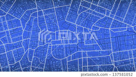 City top view. View from above the map buildings. View from above the map buildings. Detailed view of city. Decorative graphic tourist map. Abstract transportation background. Vector, illustration. 137581052