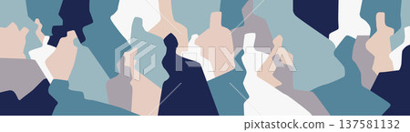 Modern people futuristic abstract background , multi color horizontal illustration 137581132