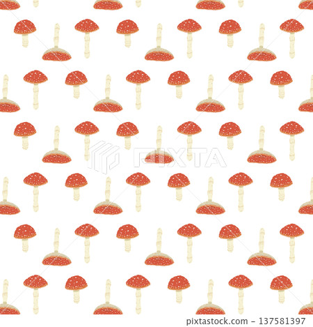 Fly agaric seamless pattern background illustration (alternate) Fly agaric seamless pattern background illustration (alternate) 137581397