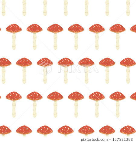 Fly Amanita muscaria seamless pattern background illustration (aligned) Fly Amanita muscaria seamless pattern background illustration (aligned) 137581398