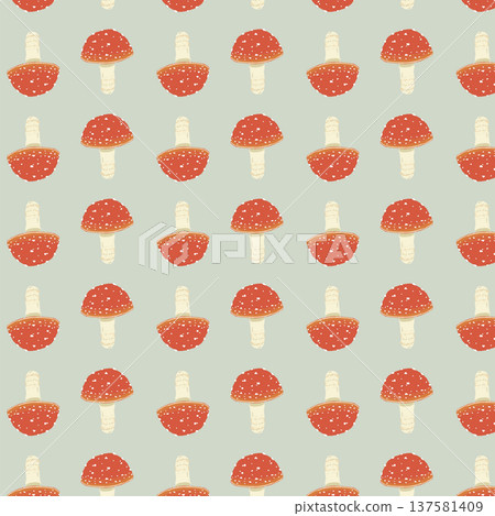Amanita muscaria seamless pattern background illustration (random gray) Amanita muscaria seamless pattern background illustration (random gray) 137581409