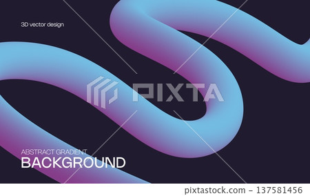 Abstract 3d line gradient background with motion and design fluid element. Wavy ribbon shape with color curve dynamic modern spiral. Wave backdrop with liquid swirl. Abstract 3d line gradient background with motion and design fluid element. Wavy ribbon shape with color curve dynamic modern spiral. Wave backdrop with liquid swirl. 137581456