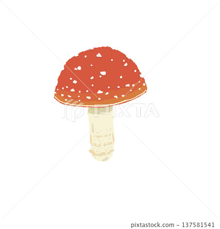 手繪的毒蠅傘插圖（單個，小） 137581541