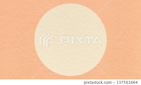 Light peach paper texture background with pastel cream circle and copy space for banner, presentation, template 137581664