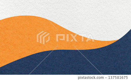 Abstract white, orange, dark blue texture paper background, wavy layers. Wave pattern with copy space for banner Abstract white, orange, dark blue texture paper background, wavy layers. Wave pattern with copy space for banner 137581675