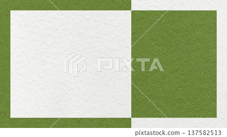 Textured white, green paper background with outer frame and geometric panel. Template for presentation with copy space Textured white, green paper background with outer frame and geometric panel. Template for presentation with copy space 137582513