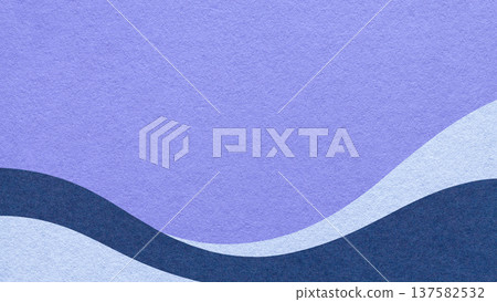 Textured light violet paper background with navy and pastel blue wavy lines and waves, copy space for banner, presentation 137582532