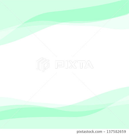 淡綠色波浪邊框背景，方形一對一自然商務設計 137582659