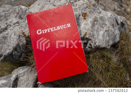Krottenkopf mountain, summit book, Bavaria, Germany 137582812