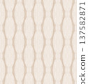 Soft Beige and Cream Watercolor Ikat Seamless Pattern with Symmetrical Ornamental Motifs 137582871
