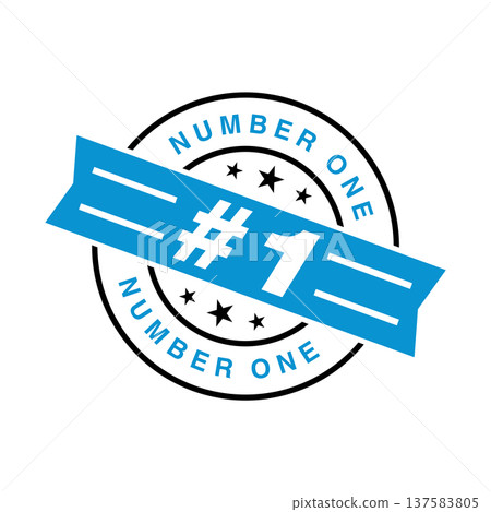Number 1 Letter Rubber Stamp Vector Template 137583805