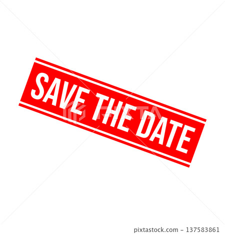 Save the Date Letter Rubber Stamp Vector Template 137583861