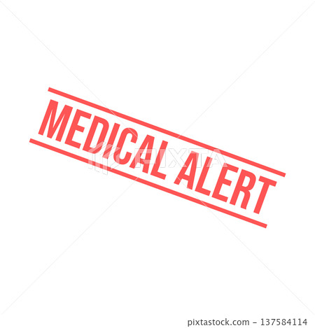 Medical Alert Rubber Stamp Vector Template 137584114