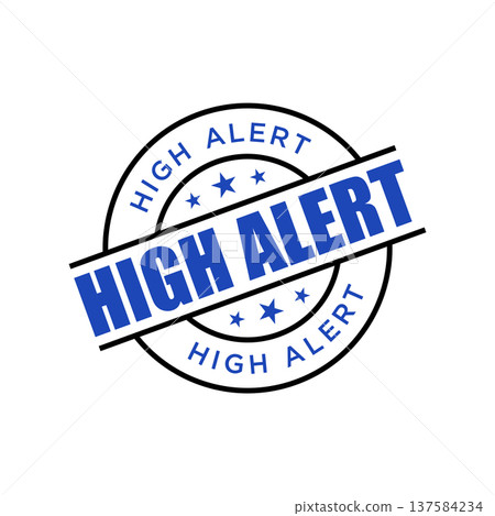 High Alert Rubber Stamp Vector Template High Alert Rubber Stamp Vector Template 137584234
