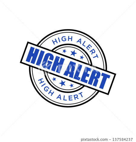 High Alert Rubber Stamp Vector Template High Alert Rubber Stamp Vector Template 137584237
