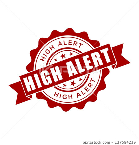 High Alert Rubber Stamp Vector Template High Alert Rubber Stamp Vector Template 137584239