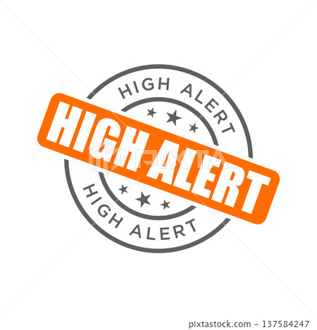 High Alert Rubber Stamp Vector Template High Alert Rubber Stamp Vector Template 137584247