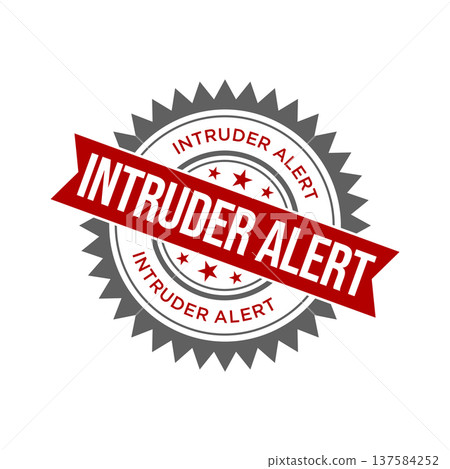 Intruder Alert Rubber Stamp Vector Template 137584252