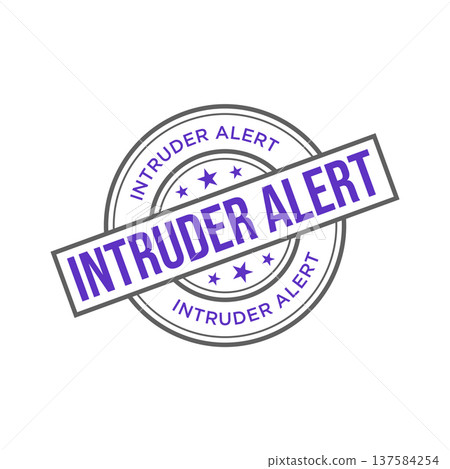Intruder Alert Rubber Stamp Vector Template 137584254