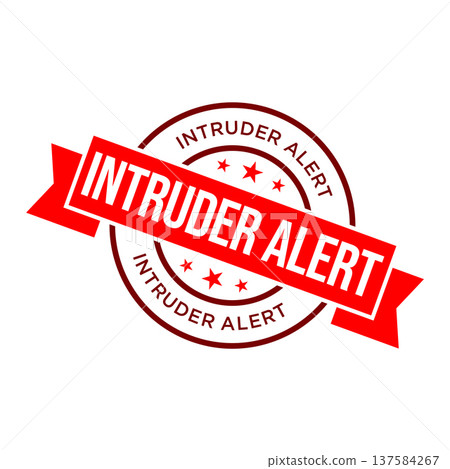 Intruder Alert Rubber Stamp Vector Template 137584267