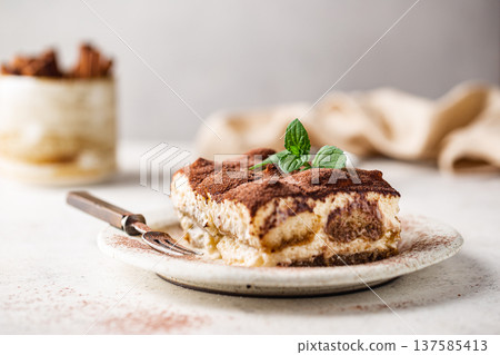 Traditional Italian dessert tiramisu Traditional Italian dessert tiramisu 137585413