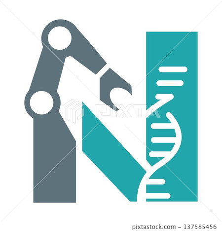 Letter N logo robotic DNA 137585456