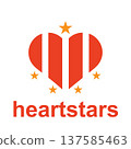 Heart shaped logo with stars 137585463