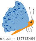 Cute childish butterfly illustration 137585464