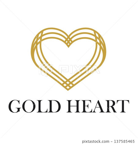 Luxury triple layer gold heart 137585465