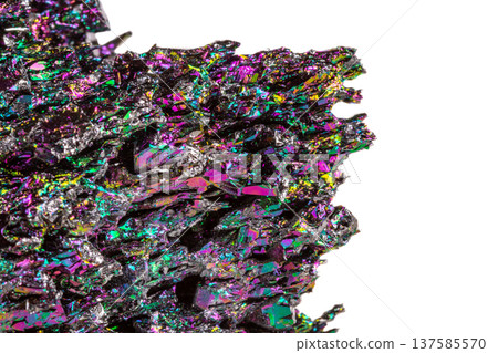 Macro mineral stone Carborundum on white background Macro mineral stone Carborundum on white background 137585570