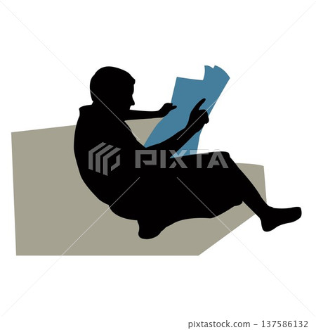 a man reading newspaper, silhouette vector a man reading newspaper, silhouette vector 137586132