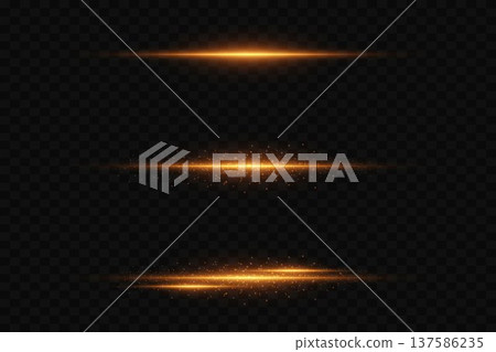 Glowing orange lines creating dynamic light beams on black 137586235